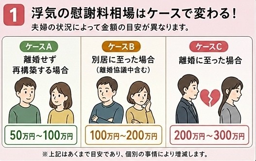 浮気　慰謝料の相場