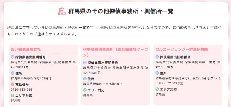 群馬の個人探偵事務所