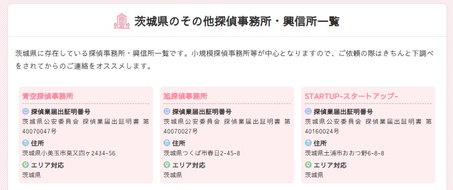 茨城県の個人探偵事務所