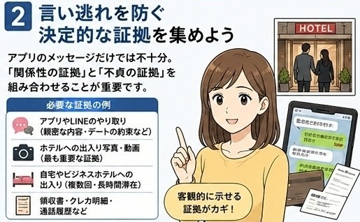 マッチングアプリ 不倫 証拠