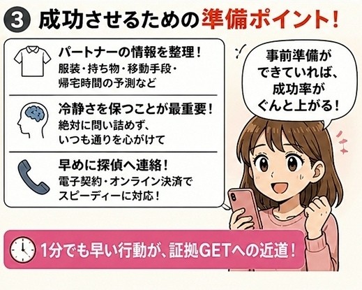 即日浮気調査　準備