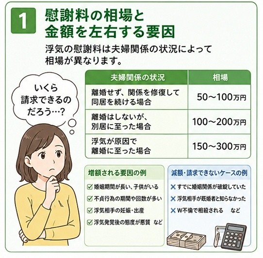 浮気　慰謝料の相場