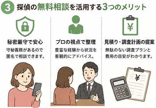 探偵　メリット